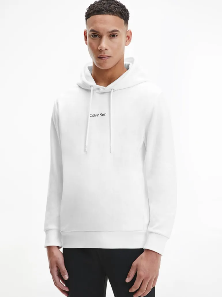 INTERLOCK MICRO LOGO HOODIE bright white