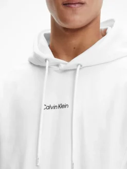INTERLOCK MICRO LOGO HOODIE bright white