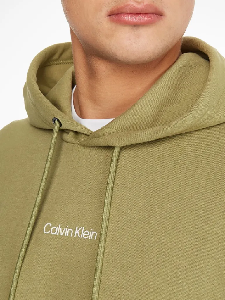 INTERLOCK MICRO LOGO HOODIE sage