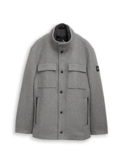 2-in-1 Wolljacke mit abnehmbarer Innenjacke light stone grey wool twill