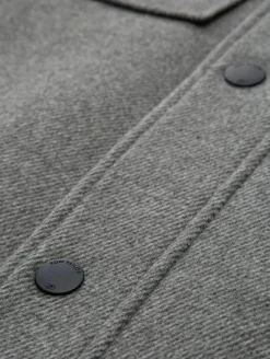 2-in-1 Wolljacke mit abnehmbarer Innenjacke light stone grey wool twill