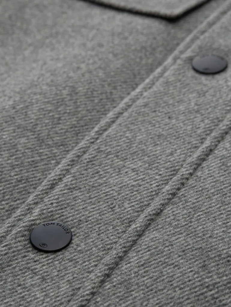 2-in-1 Wolljacke mit abnehmbarer Innenjacke light stone grey wool twill
