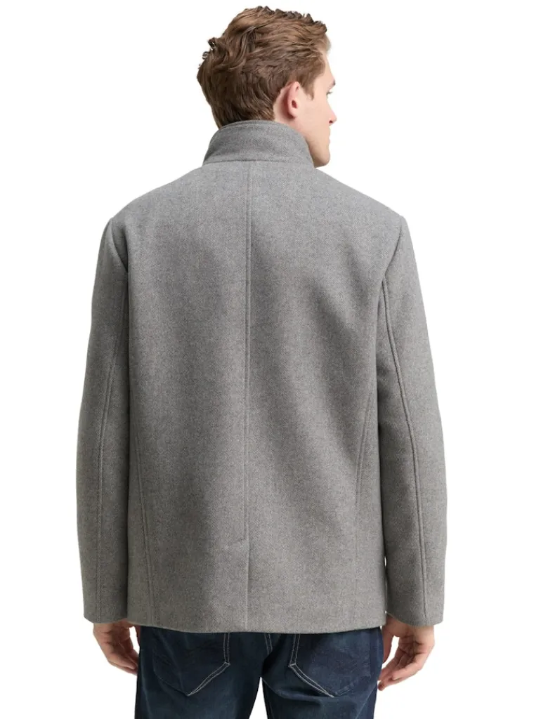 2-in-1 Wolljacke mit abnehmbarer Innenjacke light stone grey wool twill