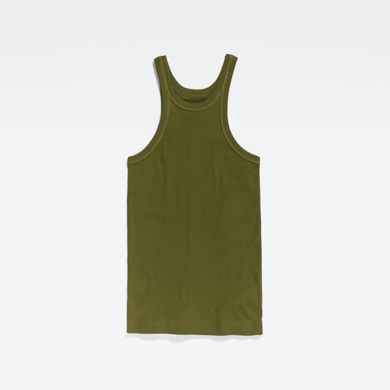 Italian army ultra slim tank top wmn avocado