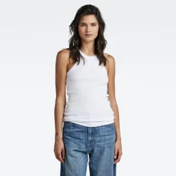 Italian army ultra slim tank top white