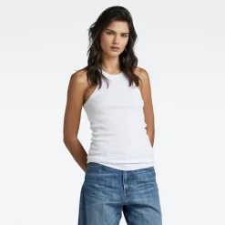 Italian army ultra slim tank top white