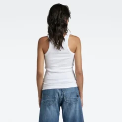 Italian army ultra slim tank top white