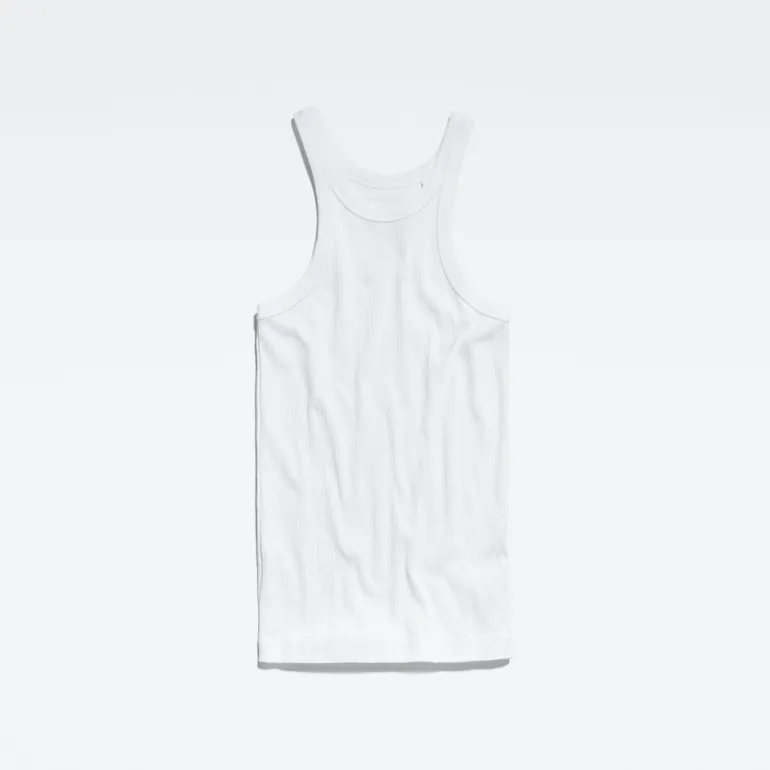 Italian army ultra slim tank top white