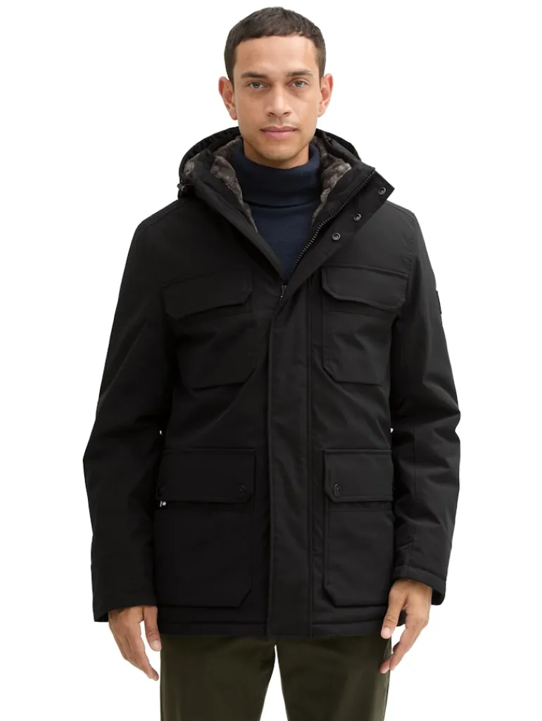 Jacke mit abnehmbarer Kapuze black