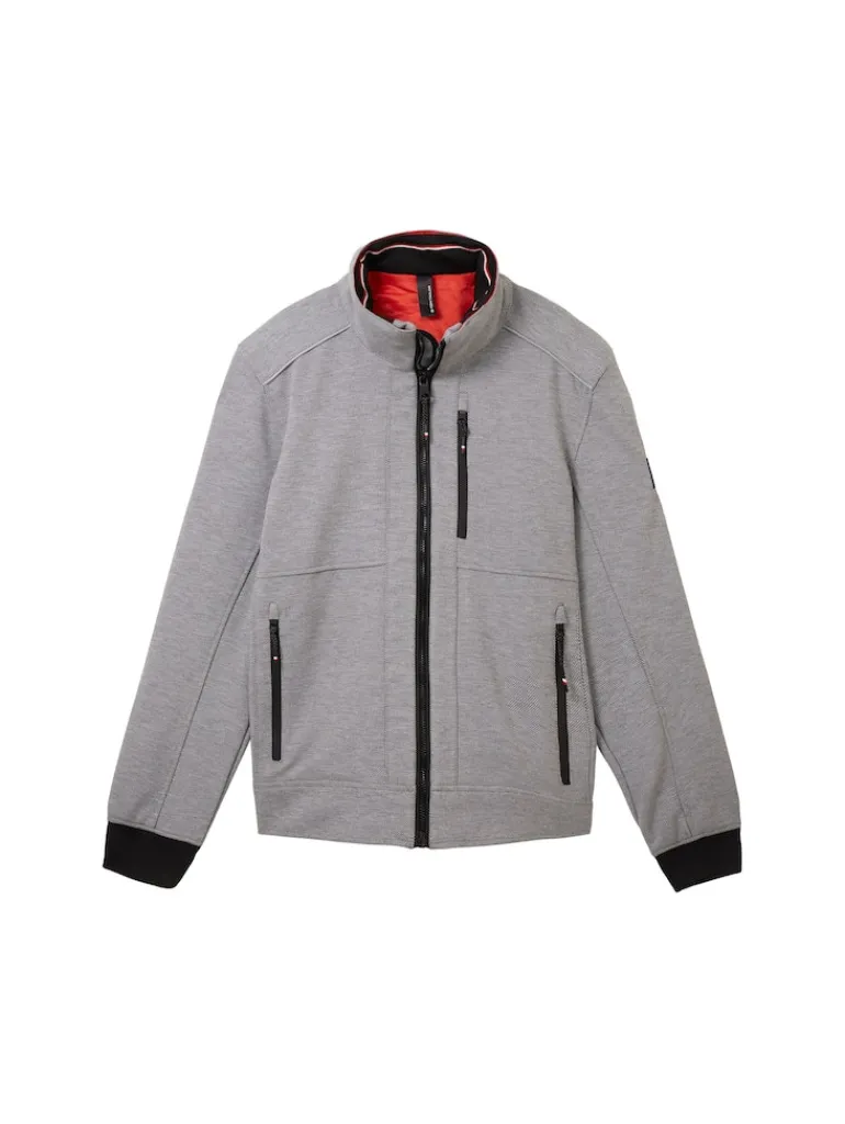 Jacke mit verdeckter Kapuze steel knitted structure