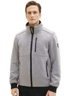 Jacke mit verdeckter Kapuze steel knitted structure