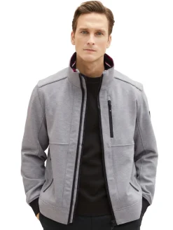 Jacke mit verdeckter Kapuze steel knitted structure