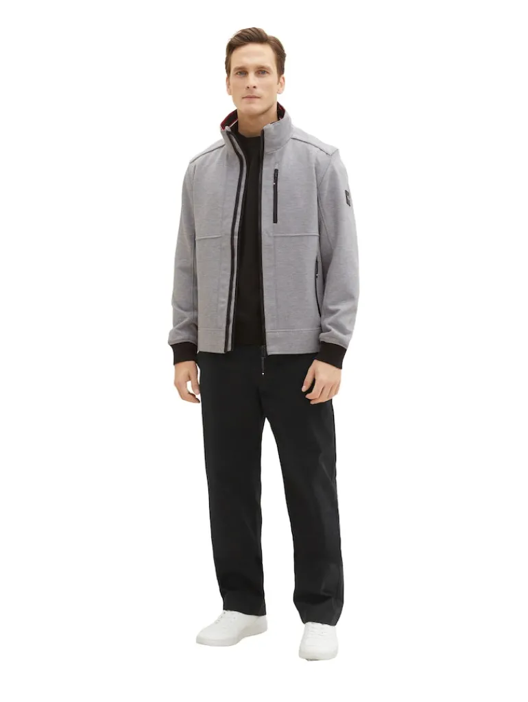 Jacke mit verdeckter Kapuze steel knitted structure