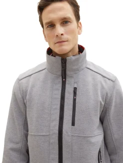 Jacke mit verdeckter Kapuze steel knitted structure