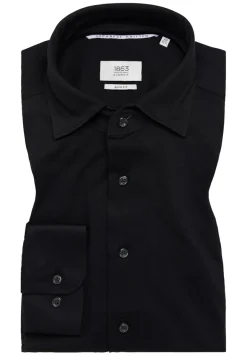 Japanese Knitted Single-Jersey Langarm schwarz