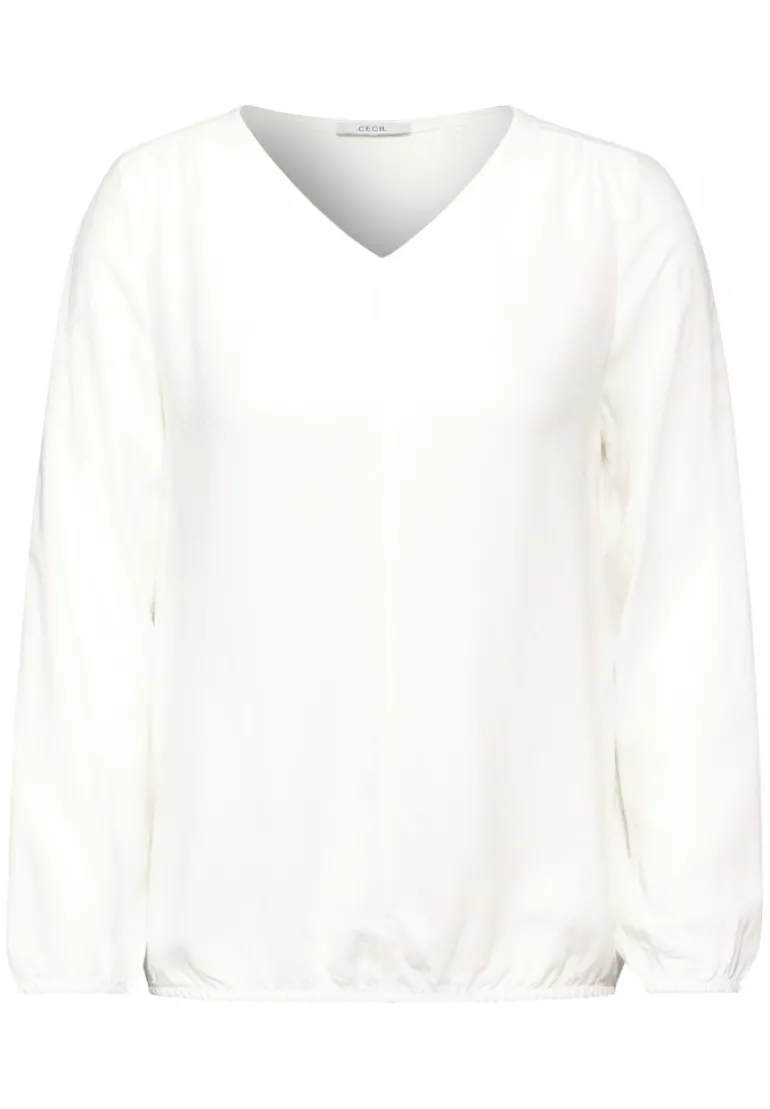 Jaquard-Bluse vanilla white