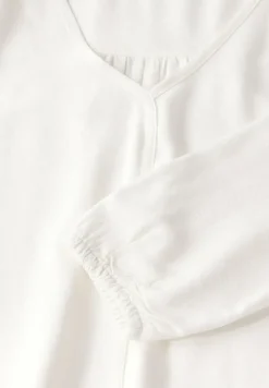 Jaquard-Bluse vanilla white