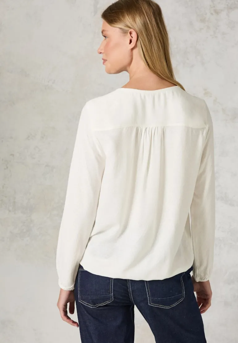 Jaquard-Bluse vanilla white