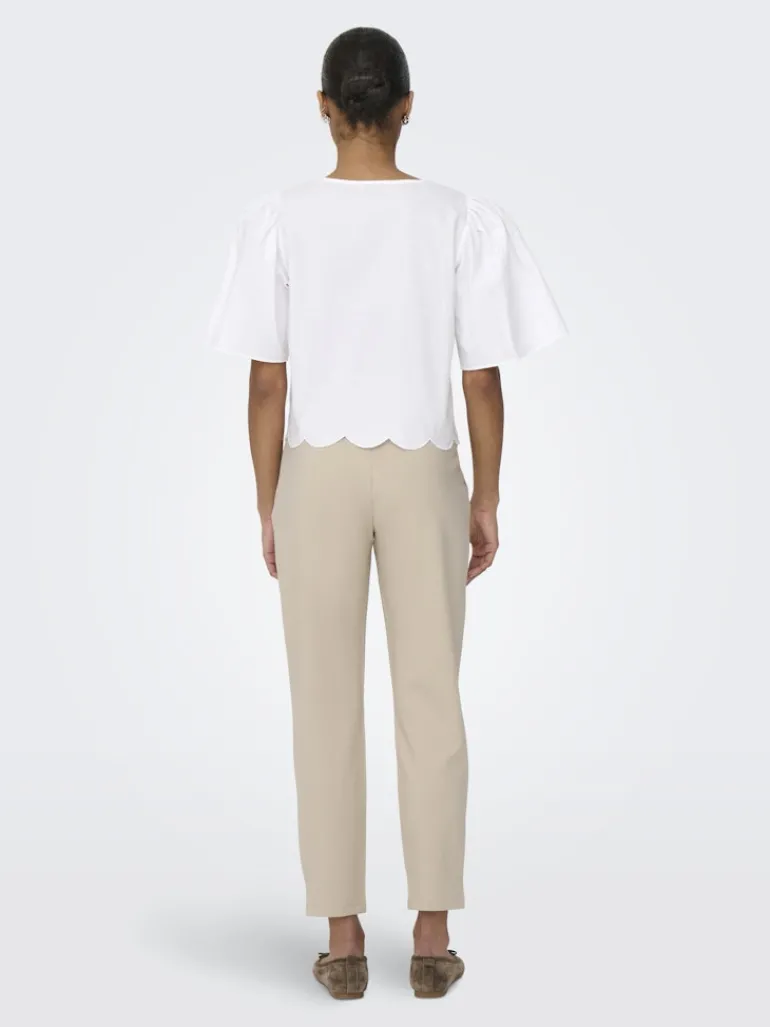JDYALICE S/S TIE TOP WVN bright white