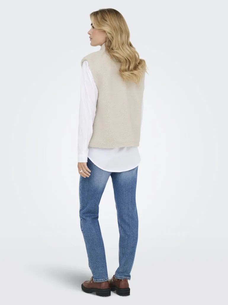 JDYBIRDY LIFE TEDDY OPEN VEST OTW NOOS pumice stone