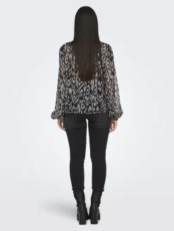 JDYCODY L/S V-NECK TOP WVN DIA black