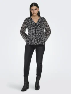 JDYCODY L/S V-NECK TOP WVN DIA black