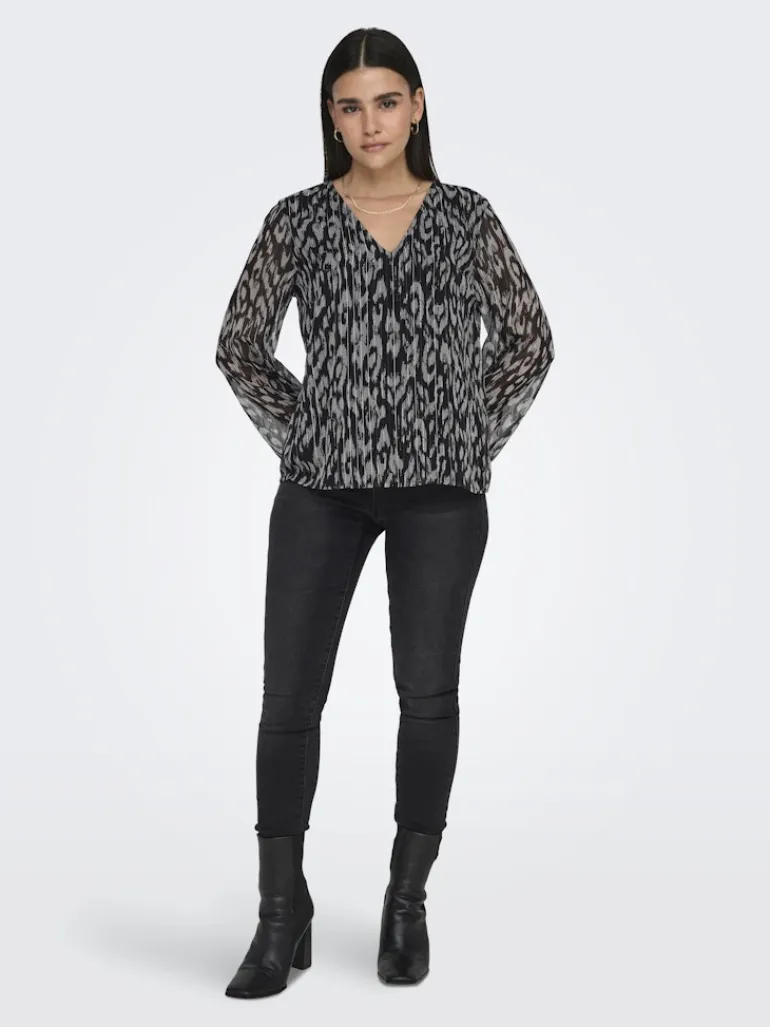 JDYCODY L/S V-NECK TOP WVN DIA black