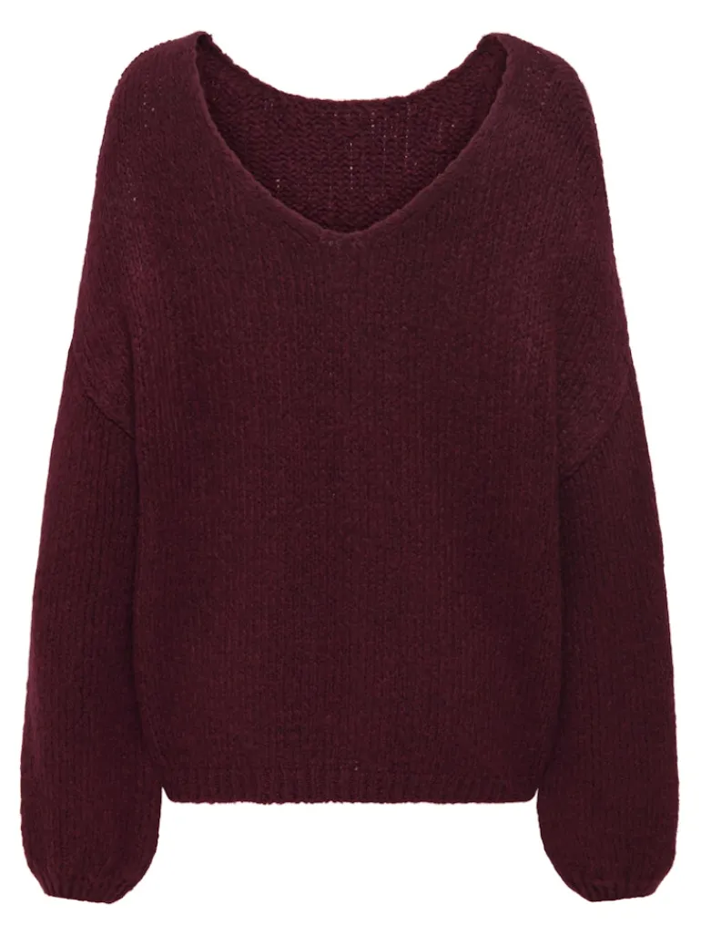 JDYDINEA L/S REVERSIBLE PULLOV. KNT NOOS cabernet
