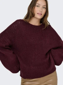JDYDINEA L/S REVERSIBLE PULLOV. KNT NOOS cabernet