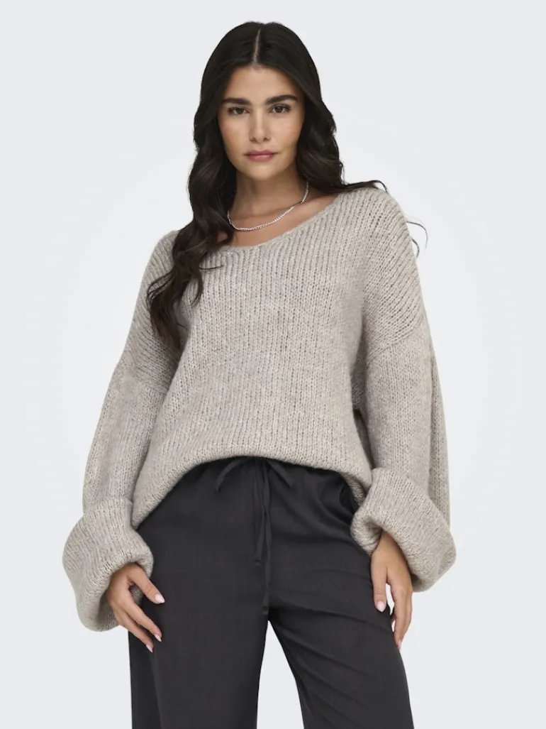 JDYDINEA L/S REVERSIBLE PULLOV. KNT NOOS chateau gray