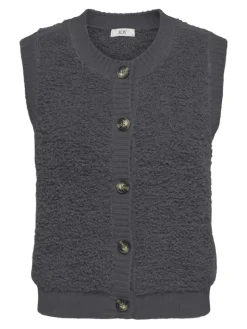 JDYEIRA LIFE S/L ON BUTTON VEST KNT NOOS asphalt