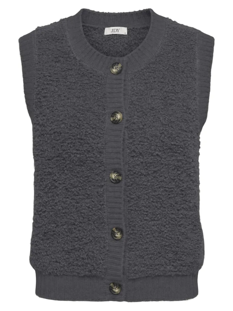 JDYEIRA LIFE S/L ON BUTTON VEST KNT NOOS asphalt