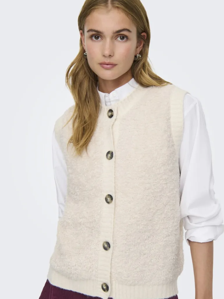 JDYEIRA LIFE S/L ON BUTTON VEST KNT NOOS birch