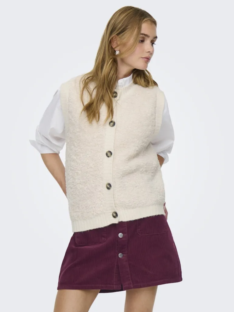 JDYEIRA LIFE S/L ON BUTTON VEST KNT NOOS birch
