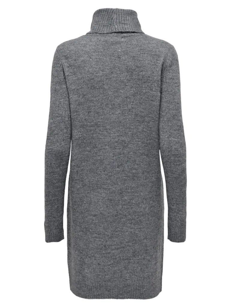JDYELANORA L/S COWLNECK DRESS KNT NOOS dark grey melange