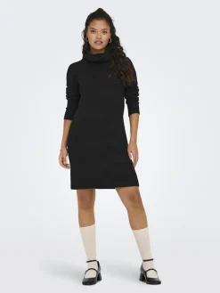 JDYELANORA L/S COWLNECK DRESS KNT NOOS black