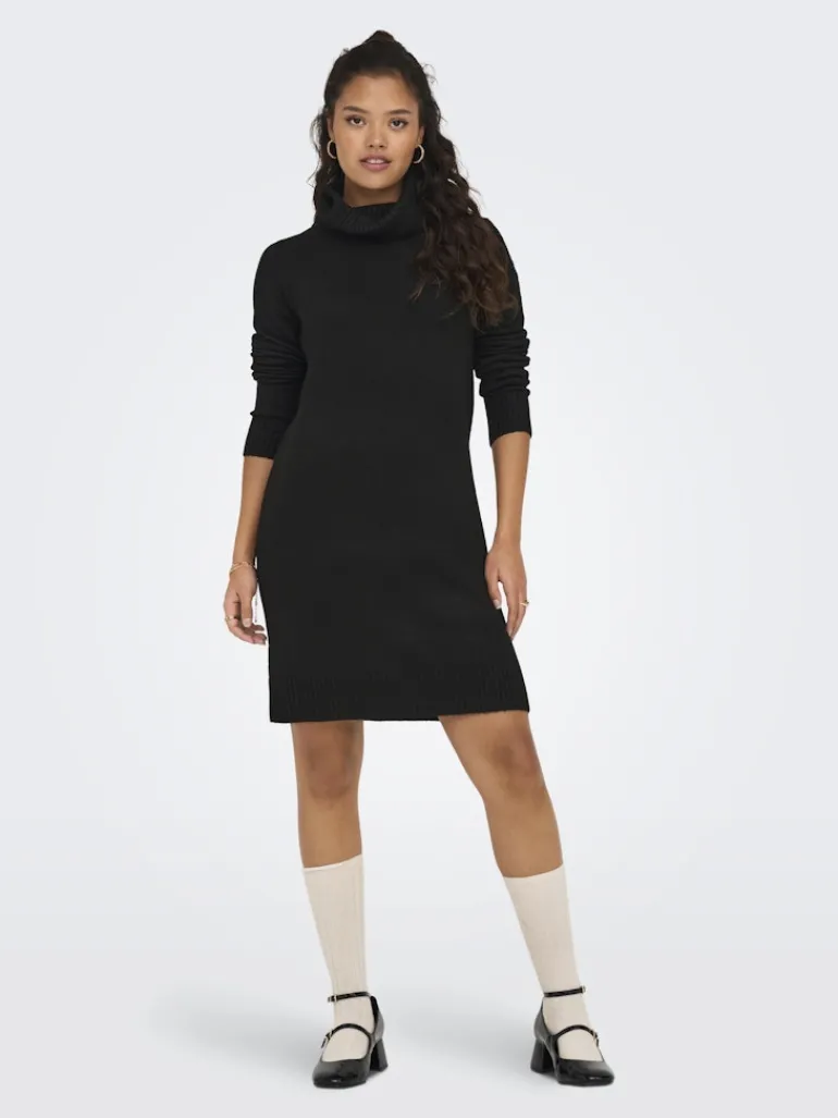 JDYELANORA L/S COWLNECK DRESS KNT NOOS black