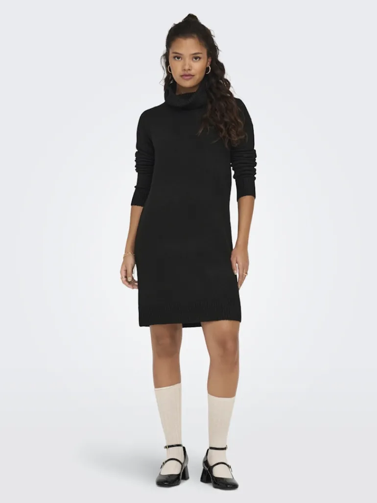 JDYELANORA L/S COWLNECK DRESS KNT NOOS black