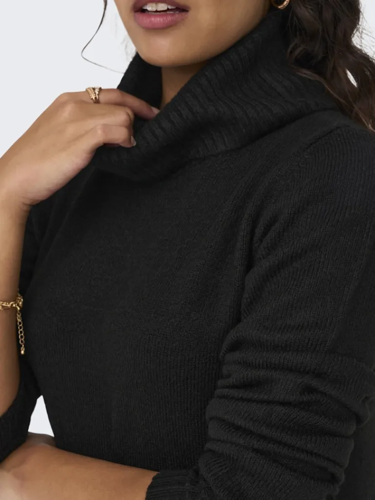 JDYELANORA L/S COWLNECK DRESS KNT NOOS black