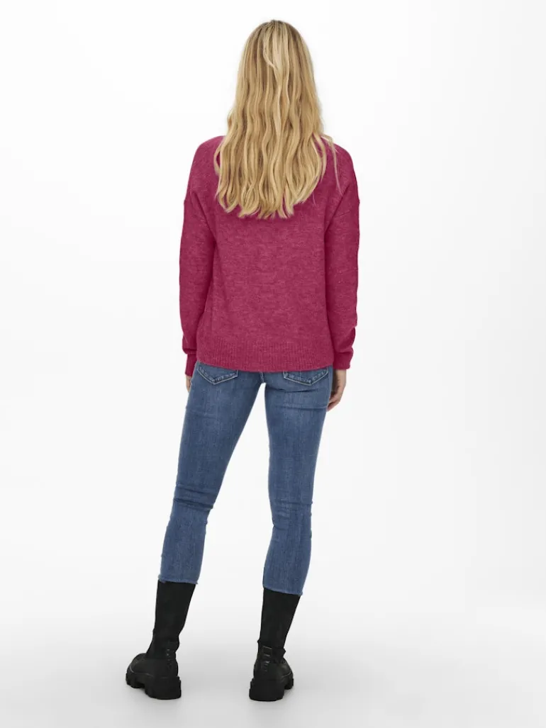 JDYELANORA L/S V-NECK PULLO. KNT NOOS granita