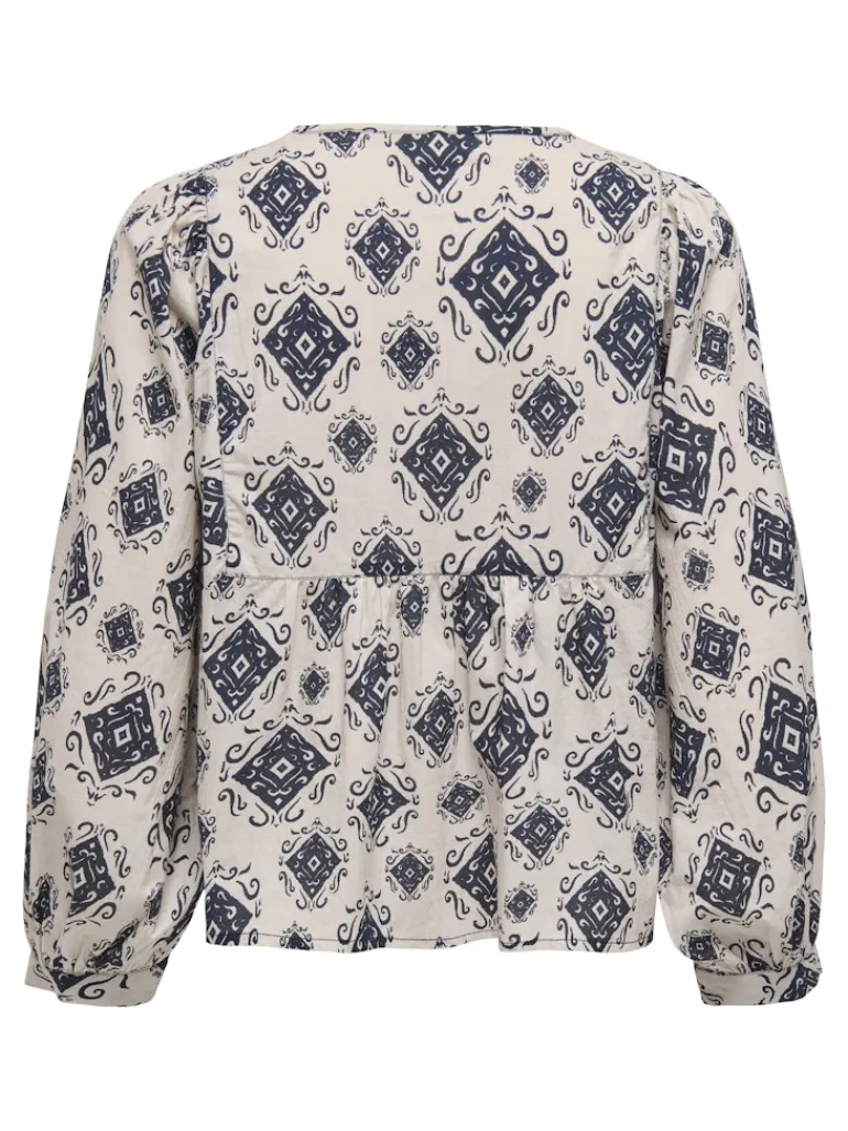 JDYELO L/S TASSEL TOP WVN EXP black