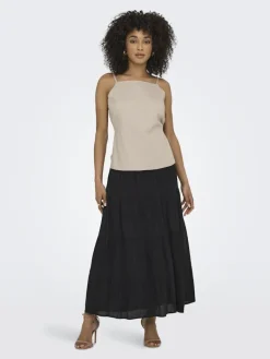JDYESME LIFE HW MIDI SKIRT WVN black