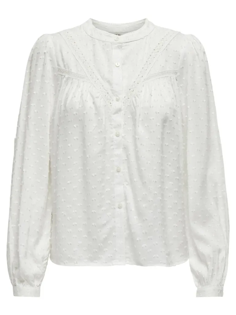 JDYJADE LIFE L/S DOBBY LACE SHIRT WVN cloud dancer