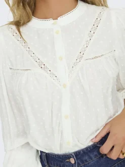 JDYJADE LIFE L/S DOBBY LACE SHIRT WVN cloud dancer