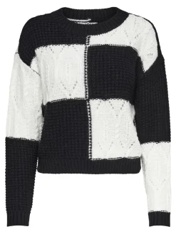JDYJUSTY L/S MIX STRUC PULLOVER KNT NOOS black