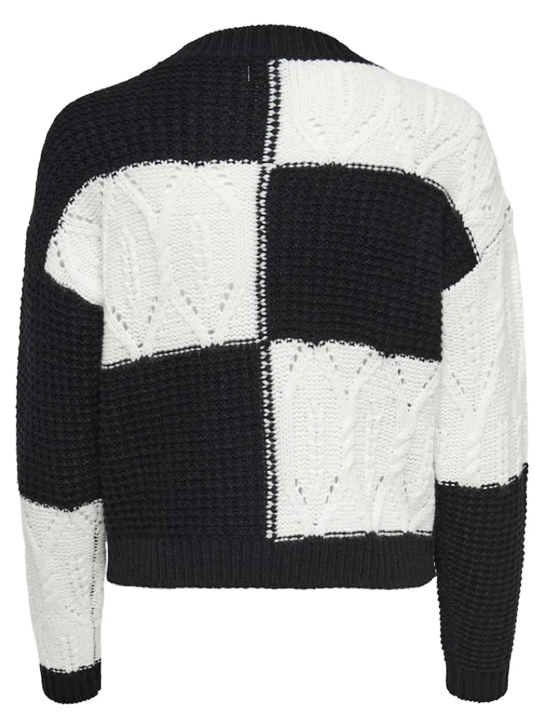 JDYJUSTY L/S MIX STRUC PULLOVER KNT NOOS black