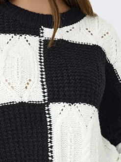 JDYJUSTY L/S MIX STRUC PULLOVER KNT NOOS black