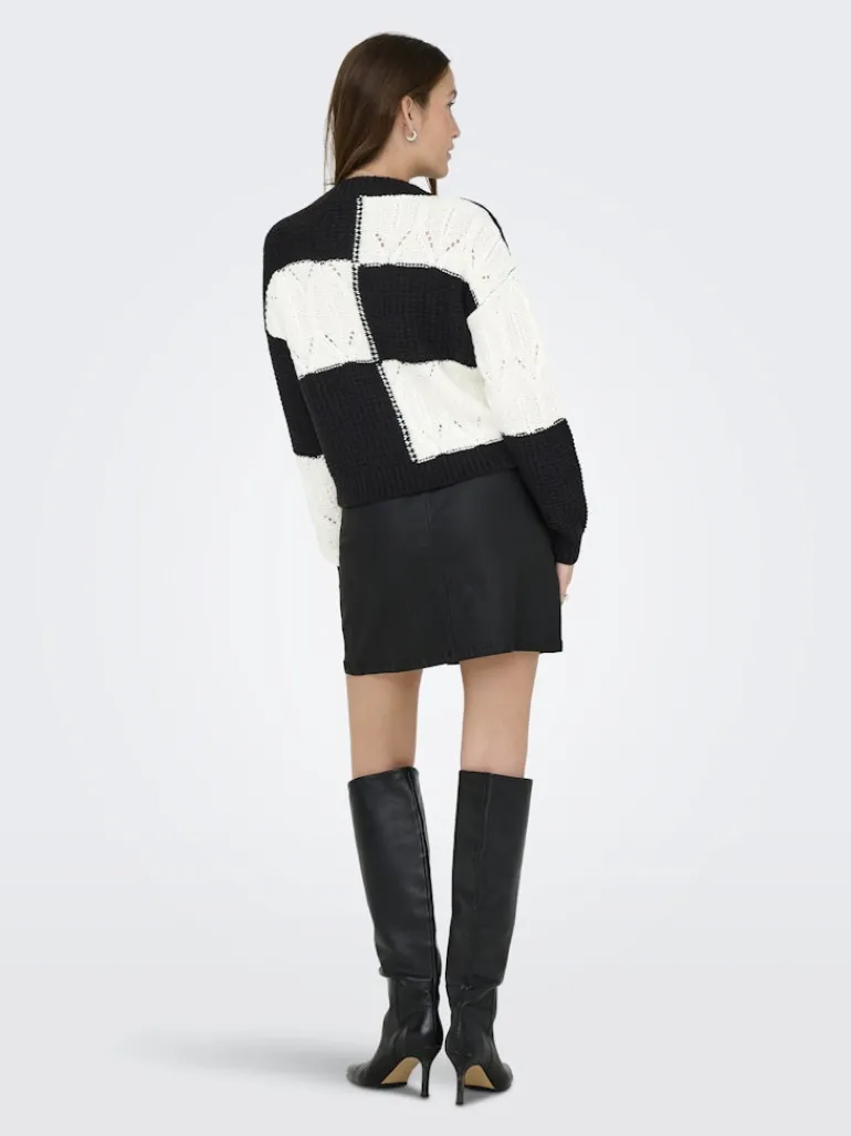 JDYJUSTY L/S MIX STRUC PULLOVER KNT NOOS black