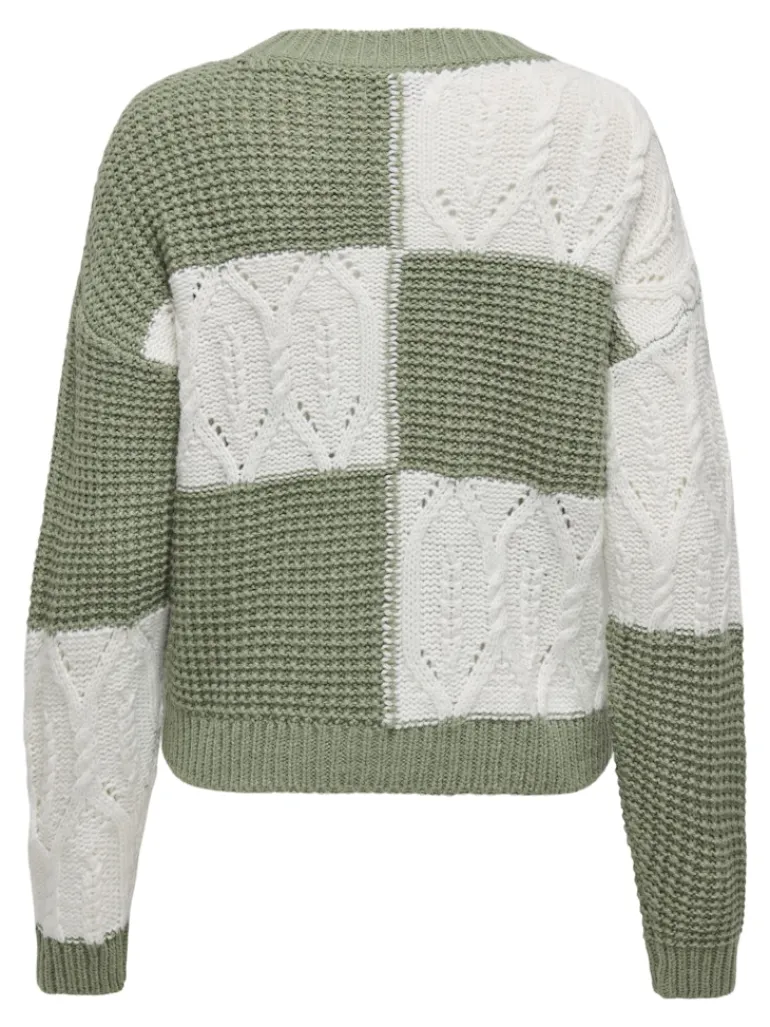 JDYJUSTY L/S MIX STRUC PULLOVER KNT NOOS sea spray