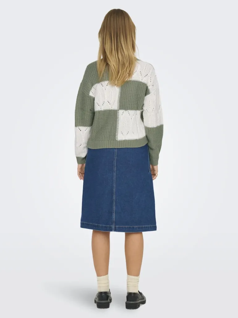 JDYJUSTY L/S MIX STRUC PULLOVER KNT NOOS sea spray